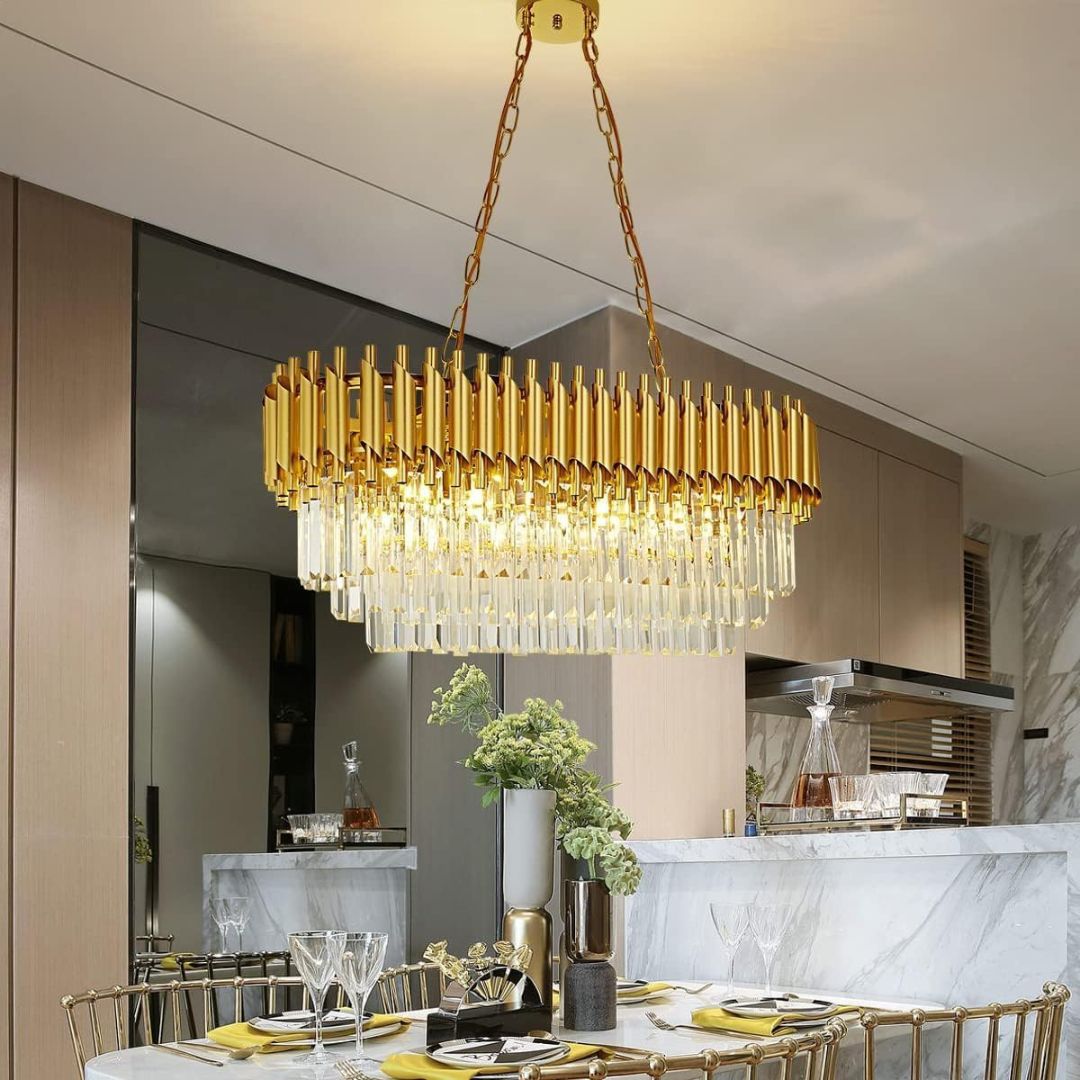 Candelabru Cristal VERSAILLES Regalis 10xE14, Diametru 80cm, Auriu, Inaltime Reglabila – RegalStore
