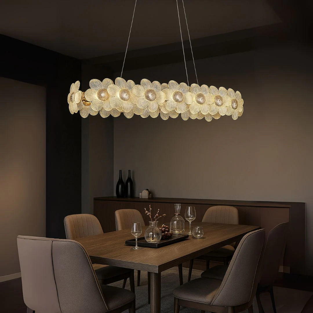 Candelabru Cristal Cadenza Allegro, 20x E14, Inaltime reglabila, Auriu