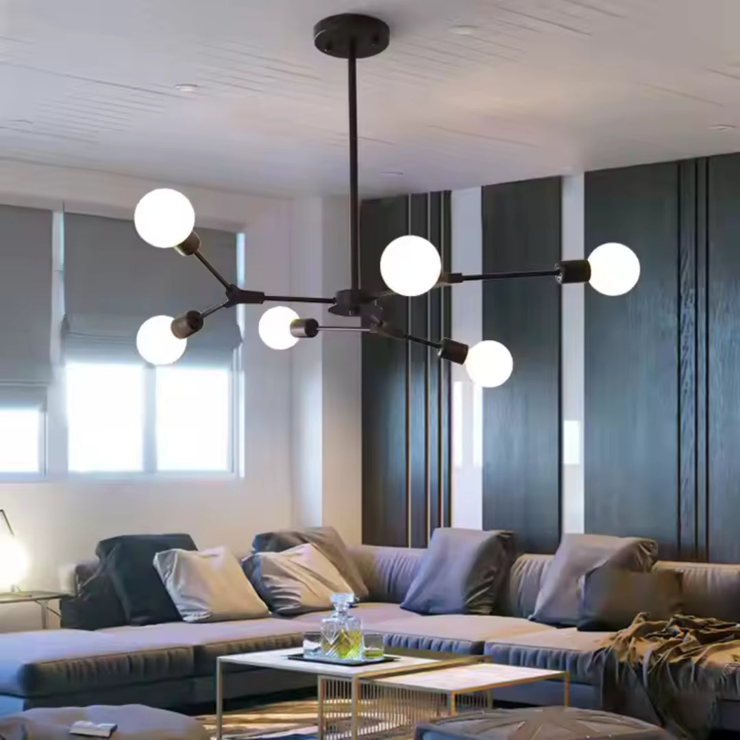 Lustra Architek Octa, 6x E27, Negru, Metal