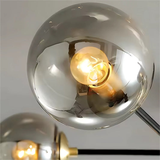 Lustra cu Abajur Rotund, PENTHOUSE Grand, 8xE27, Negru Auriu, Metal – lustră LED, culoare aurie, culoare neagră – RegalS