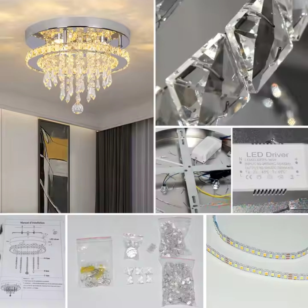Candelabru LED 20W Cristal Mancini Crom Lucios