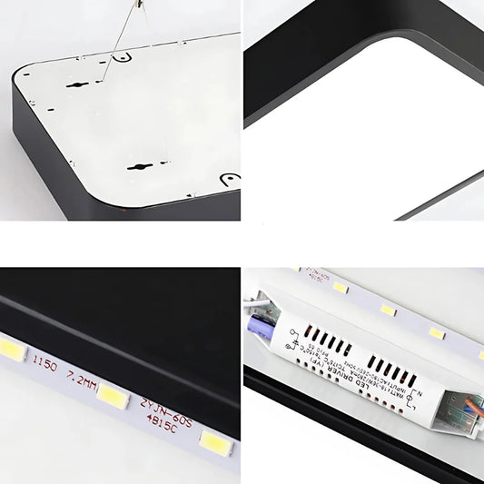 Lustra LED suspendata DARIN, 96W, Inaltime Reglabila, Lumina Rece, Negru