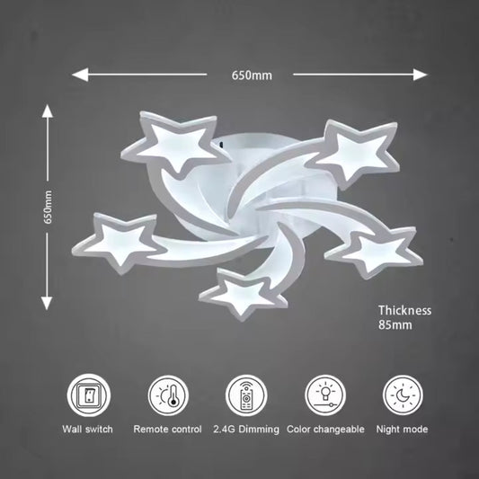 Lustra LED cu telecomanda IPOMOEA, 69W, 5 Stele, lumina Rece/Calda/Neutra, Dimabila, Alb – lustră LED, culoare albă, cu