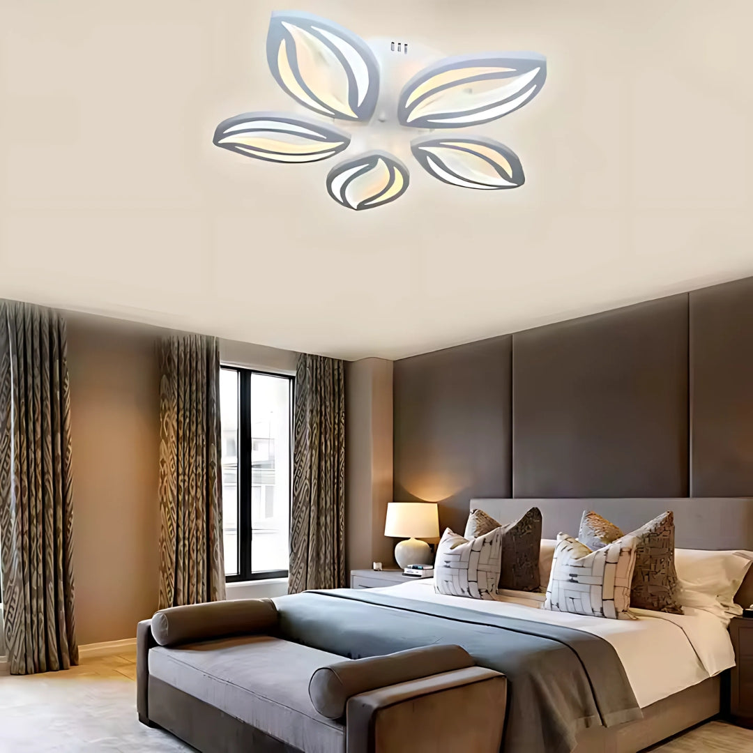 Lustra LED cu telecomanda ORCHID, 65W, 5 Petale, lumina Rece/Calda/Neutra, Dimabila, Alb – lustră LED, culoare albă, cu