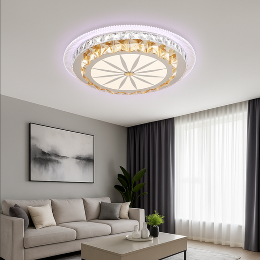 Lustra LED cu telecomanda DAVIDE RGB 70W, lumina Albastra/Rece/Calda, Dimabila, Alb – RegalStore