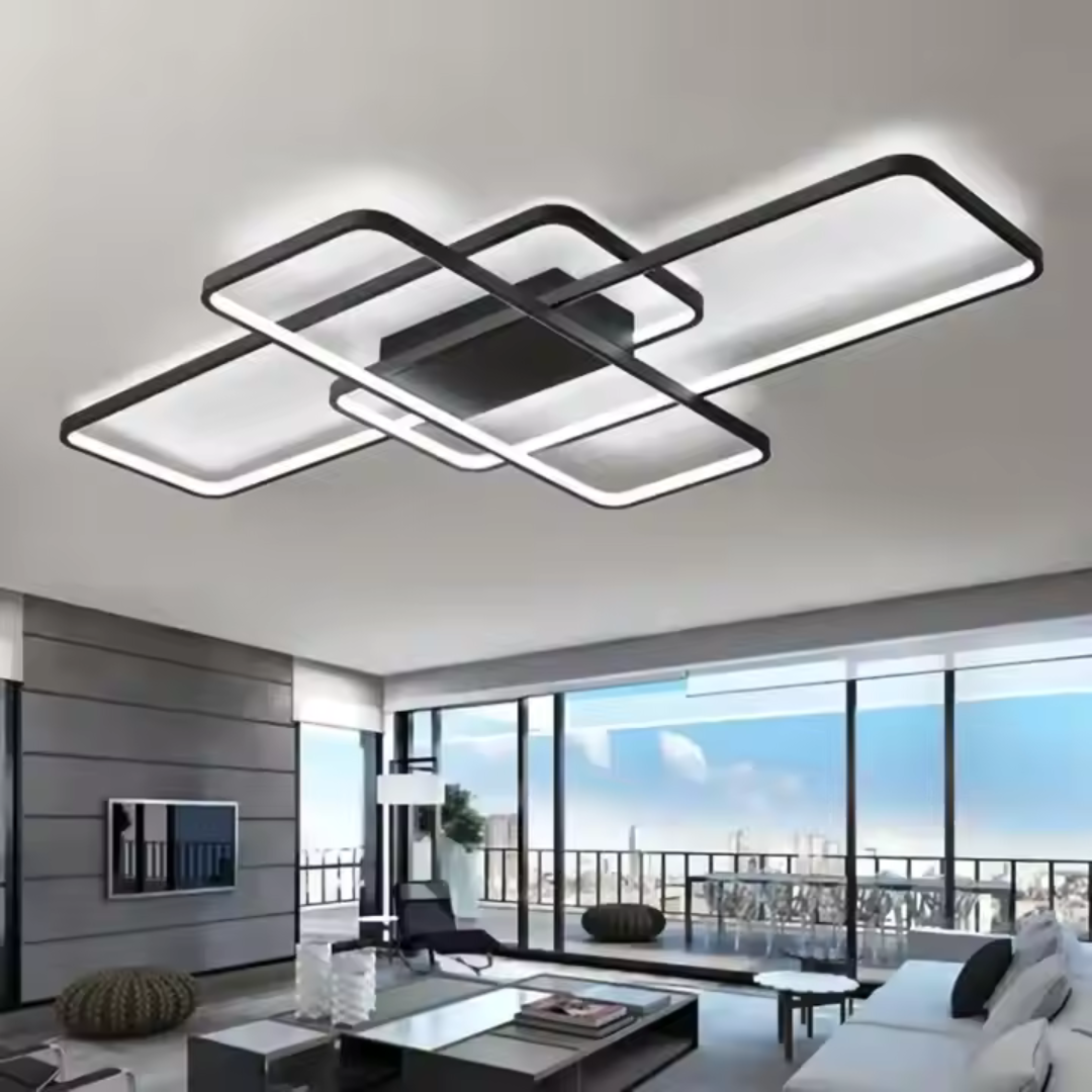 Lustra LED cu Telecomanda AXIS 96W Dimabila Negru