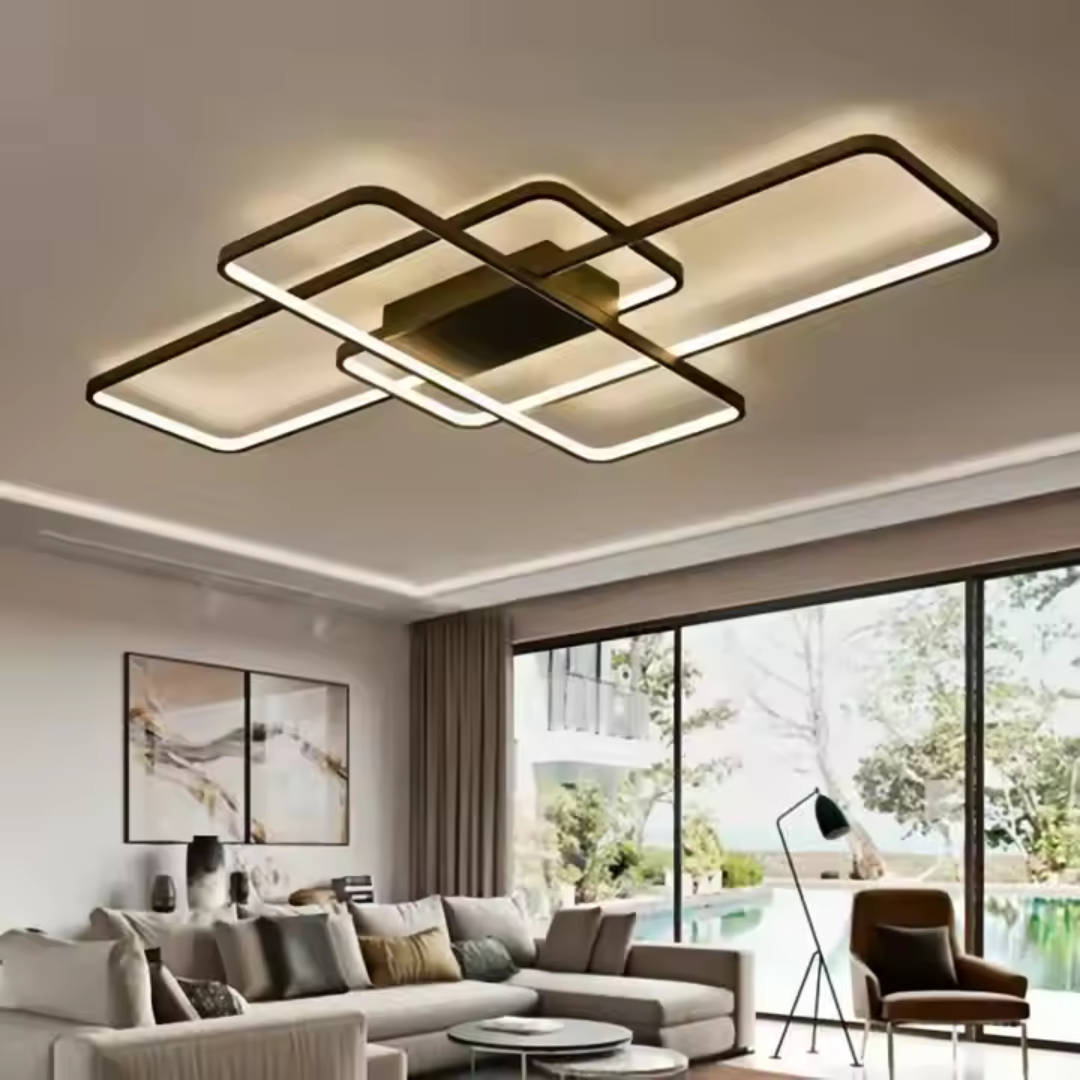 Lustra LED cu Telecomanda AXIS 96W Dimabila Negru