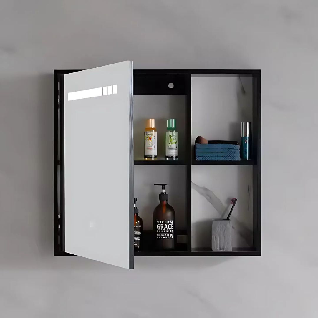 Set Mobilier pentru Baie CRETA, 60x50cm, 2 Piese, Negru si Alb