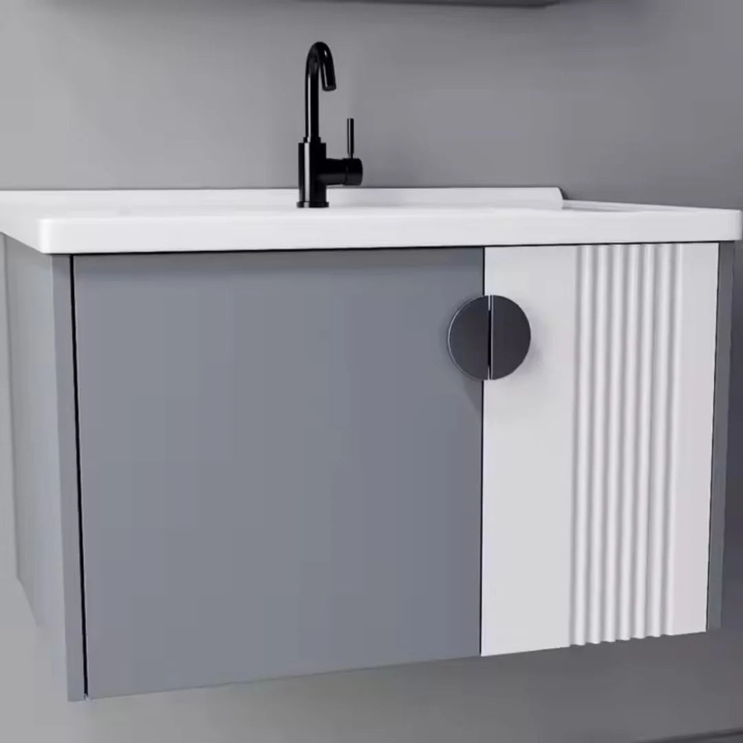 Set Mobilier pentru Baie 60x40cm 3 Piese Gri Alb