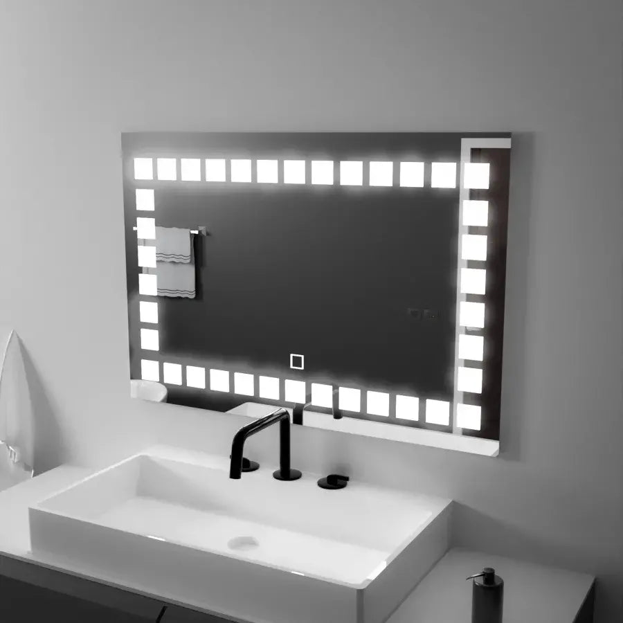 Oglinda LED Rectangulara 80x60cm Grid Light Basic Touch