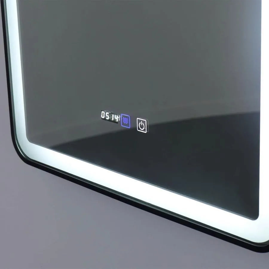 Oglinda LED Rectangulara 70x90cm EDGE Touch Sistem Dezaburire, Rama Neagra