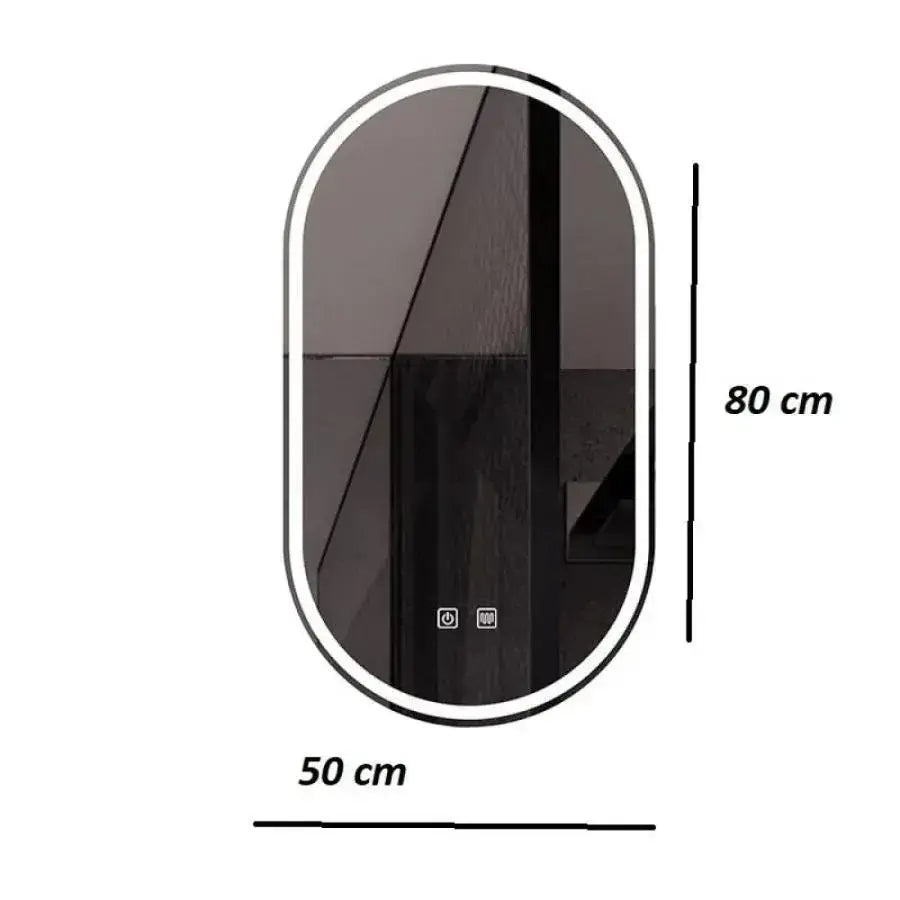 Oglinda LED Ovala 50x80, Velara Touch, Sistem Dezaburire, Dimabila