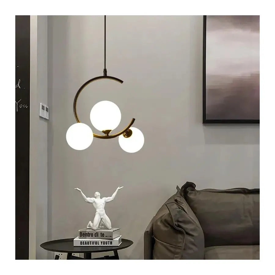 Lustra LOFT Atrium, 3x E27, Alb Auriu, Metal, Inaltime Reglabila – lustră LED, culoare aurie, culoare albă – RegalStore,