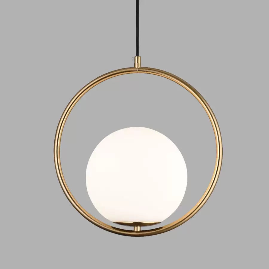 Lustra LOFT Haven, 1x E27, Alb Auriu, Metal, Inaltime Reglabila – lustră LED, culoare aurie, culoare albă – RegalStore,