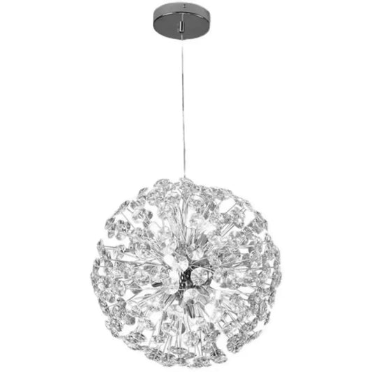 Candelabru Cristal MINUET 8x G9, Diametru 40cm, Crom Lucios, Inaltime Reglabila