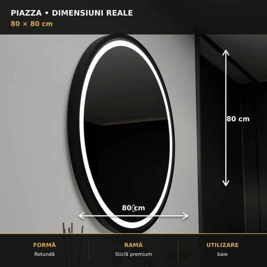 Oglindă LED Piazza 80 cm – dimensiuni