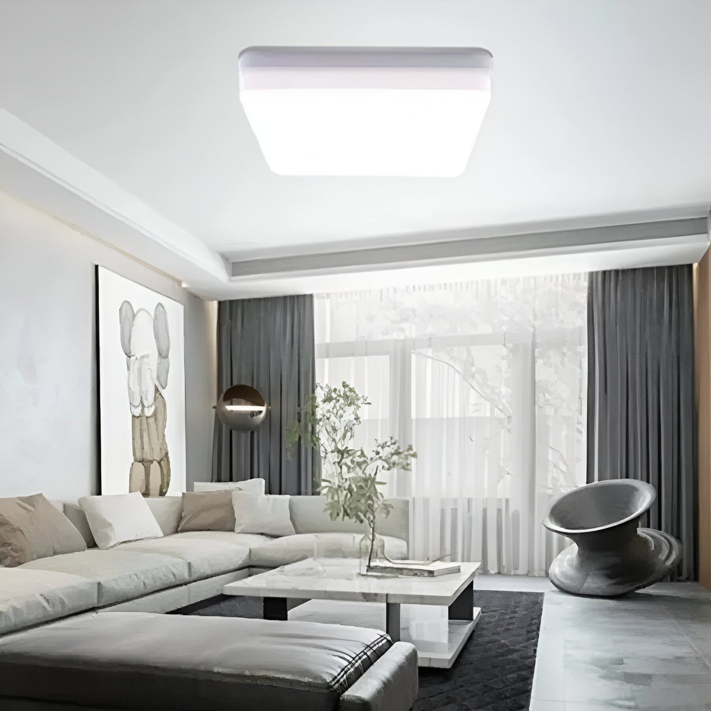 Plafoniera LED Cotena , 48W, Alb, IP.20, Patrata – plafonieră LED, culoare albă – RegalStore, iluminat interior