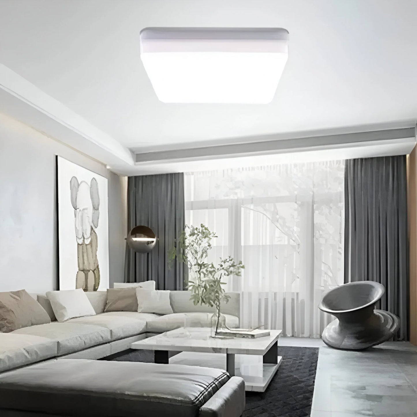 Plafoniera LED Cotena , 48W, Alb, IP.20, Patrata