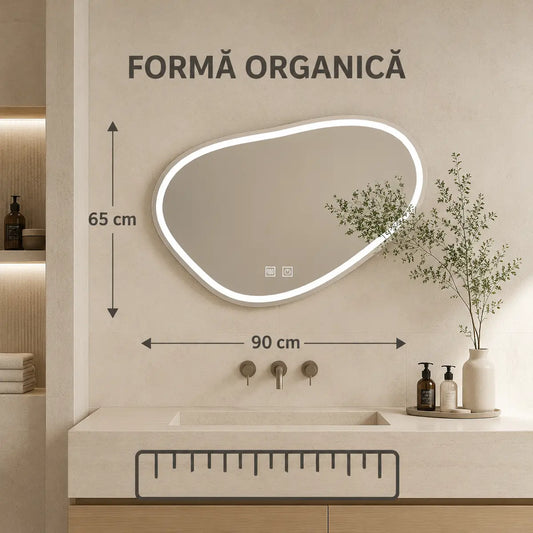 Oglindă LED Quassare – dimensiuni 90 x 65 cm