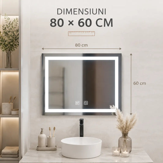 Oglindă LED Radiante – dimensiuni 80x60 cm