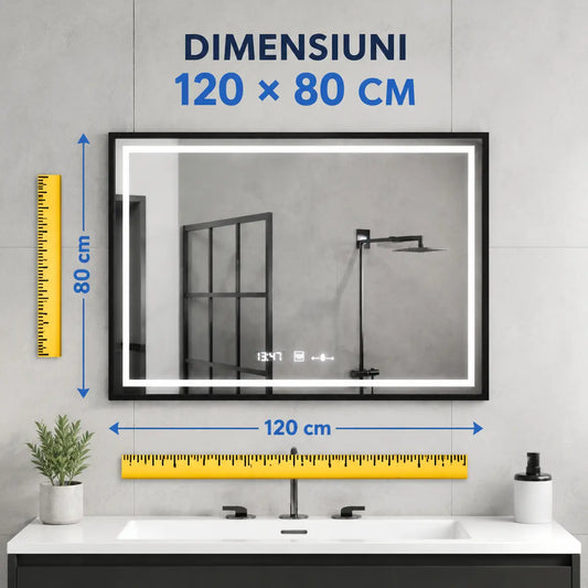 Oglindă LED Raggio – dimensiuni 120x80 cm