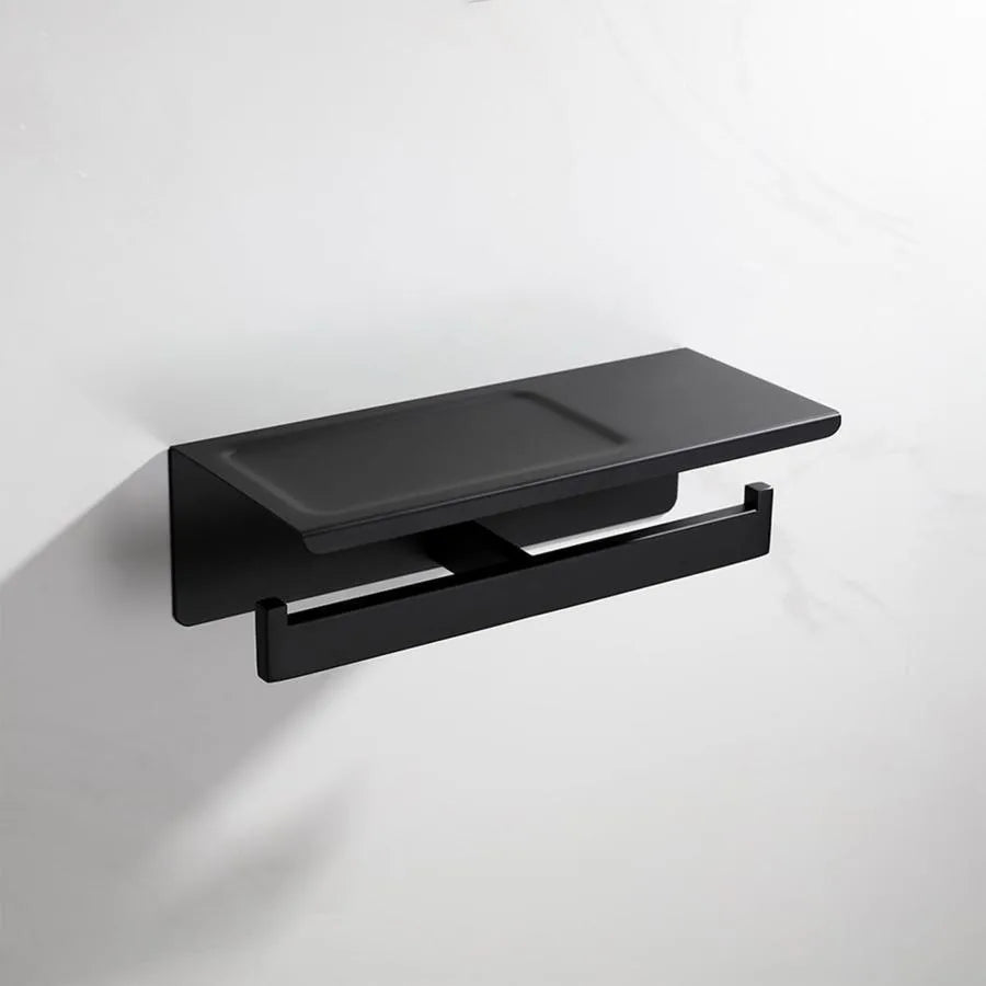 Suport Dublu Hartie Igienica cu Suport Telefon/Parfum Negru GJ603 – culoare neagră – RegalStore, iluminat interior