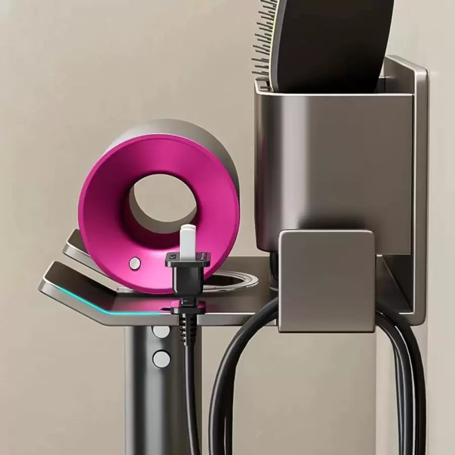 Suport Feon si Accesorii Baie Metalic, Gri – RegalStore, iluminat interior