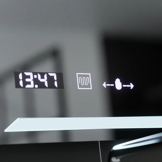 Oglinda LED Rectangulara, 60x80cm, Rayonnement MotionGlow Marcello, Sistem Dezaburire, Ceas & Termometru, Dimabila