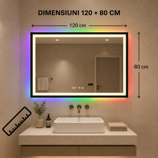 Oglindă LED Verite RGB 120x80 - dimensiuni