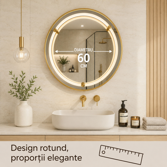 Oglindă LED WARSA - diametru 60 cm