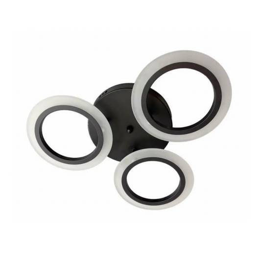 Lustra LED MARA 28W, 3 Cercuri, lumina Rece/Calda/Neutra, Negru – lustră LED, culoare neagră – RegalStore, iluminat inte