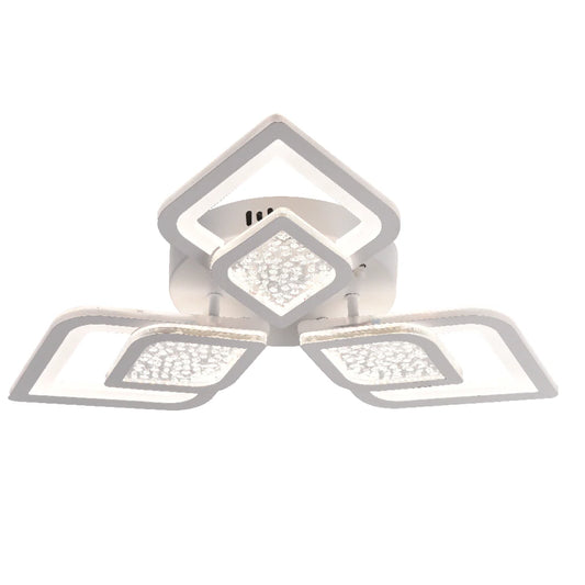 Lustra LED cu telecomanda DALIA 64W, 3 Petale, lumina Rece/Calda/Neutra, Dimabila, Alb