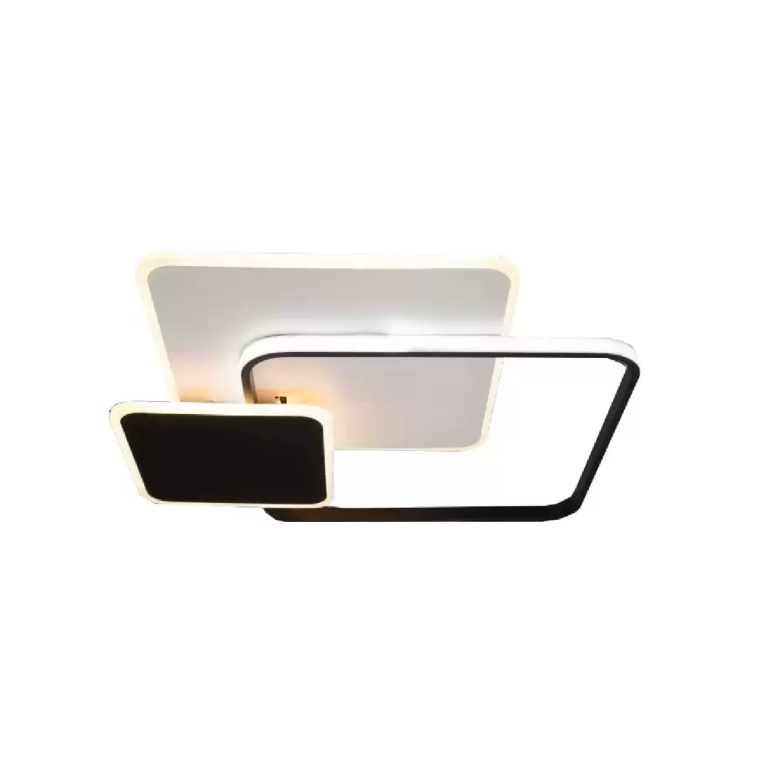Lustra LED cu telecomanda ANEMONA, 75W, 3 Patrate, lumina Rece/Calda/Neutra, Dimabila, Negru