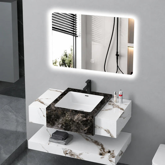 Set Mobilier VANTA pentru Baie, 80cm, 3 Piese, Alb