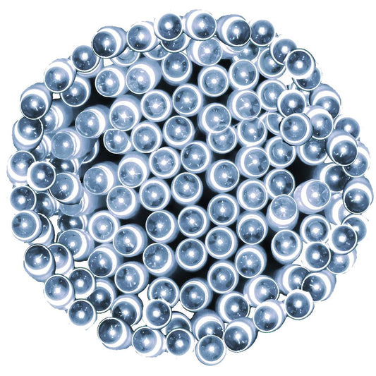 Instalatie lumini de exterior pentru gradina, 5 metri, 50 LED-uri, cu baterii, alb