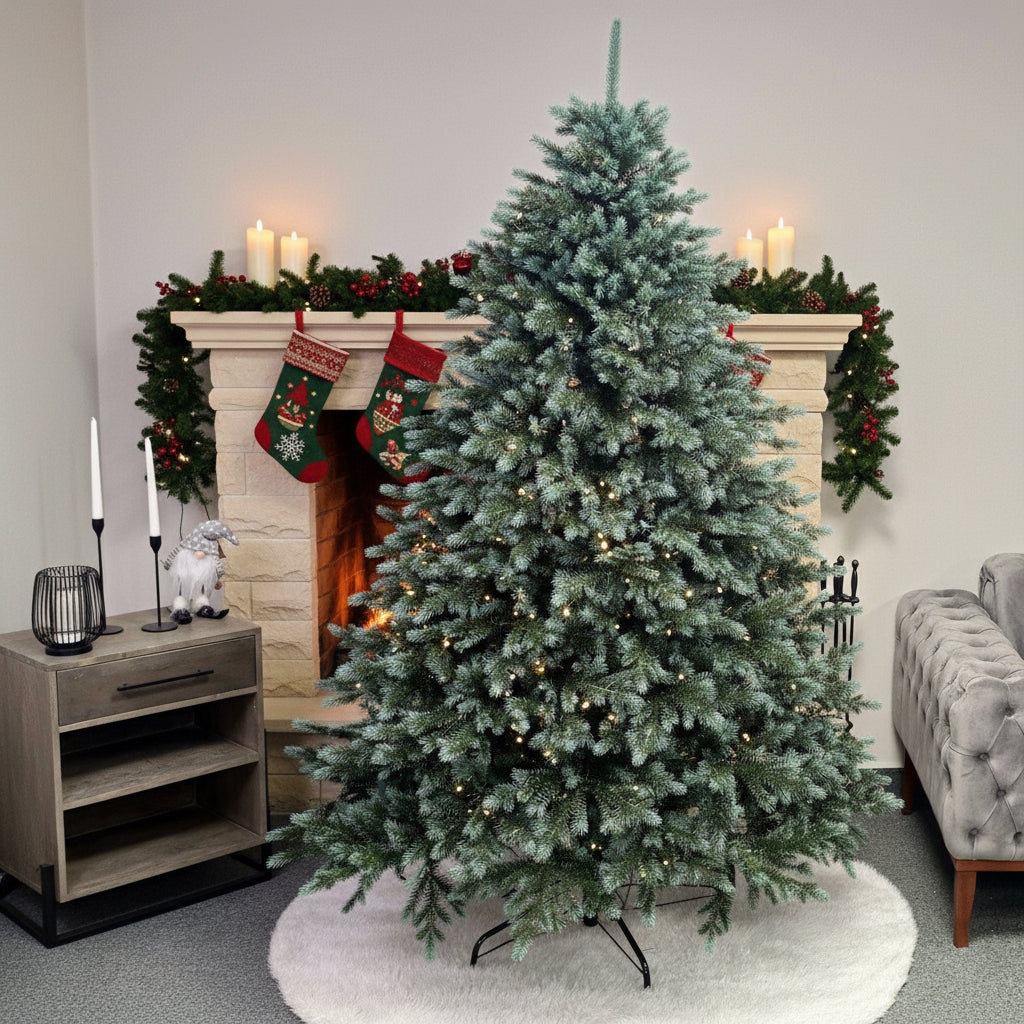 Brad artificial Christmas Deluxe by , Alaska Select verde argintiu, integral 3D, 230 cm