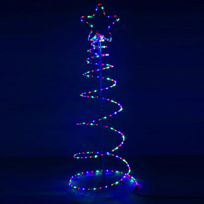 Instalatie lumini pentru Craciun, Brad stilizat, , 192 LED-uri, 124cm, multicolor