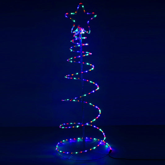 Instalatie lumini pentru Craciun, Brad stilizat, , 192 LED-uri, 124cm, multicolor