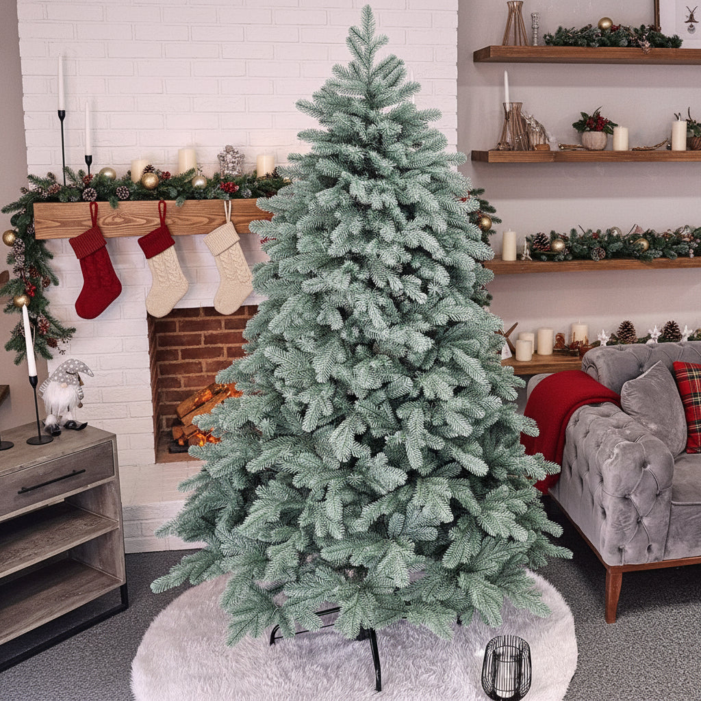 Brad artificial Christmas Deluxe by , Kovalivska argintiu, 3D, 210cm