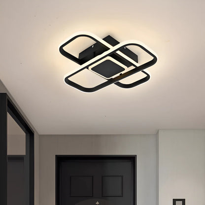 Lustra LED Anica cu Telecomanda, 120W, Acril si Metal, Negru