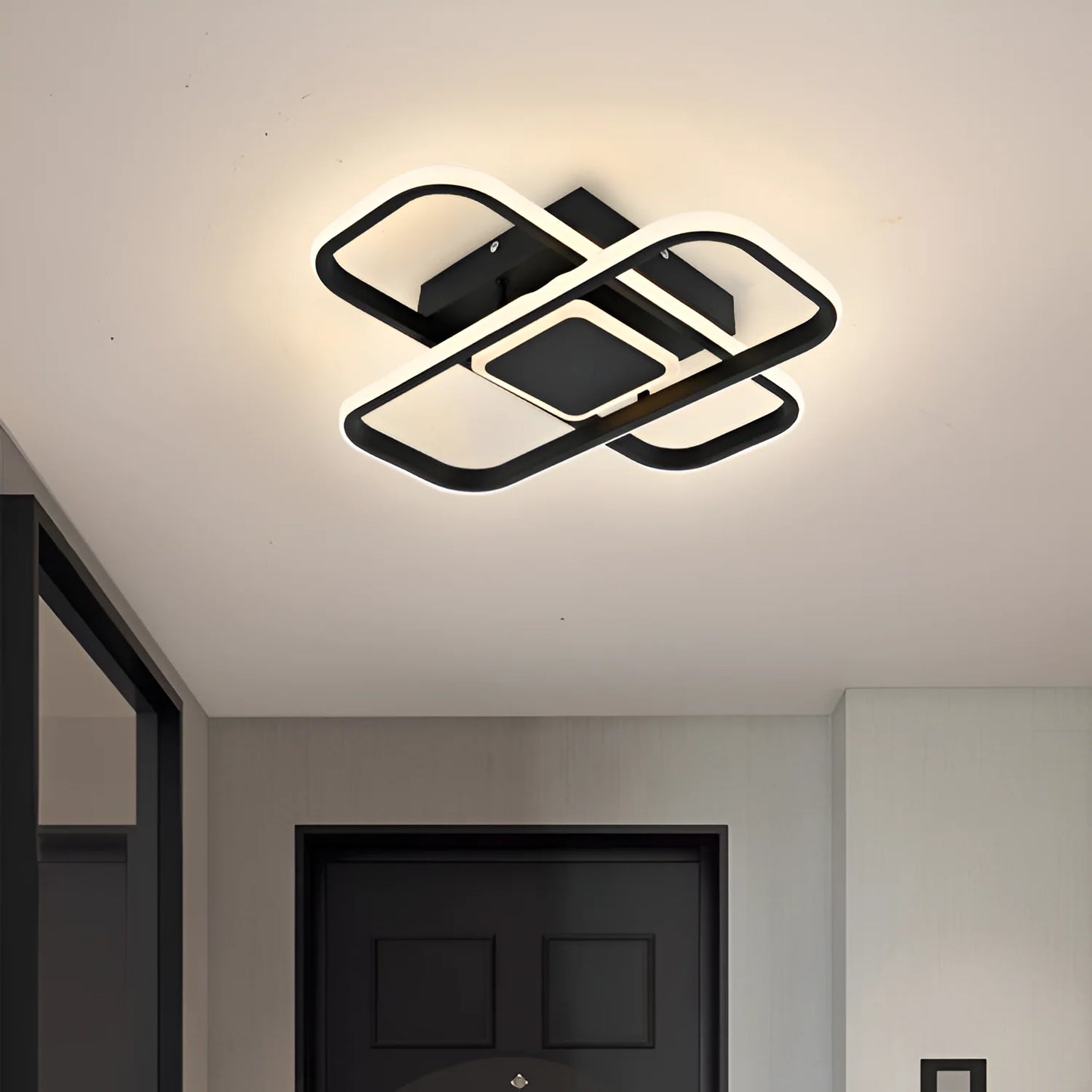 Lustra LED cu telecomanda ANICA, 120W, 2 Elemente, lumina Rece/Calda/Neutra, Dimabila, Alb