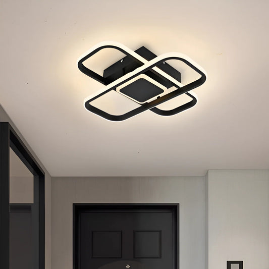 Lustra LED cu telecomanda ANICA, 120W, 2 Elemente, lumina Rece/Calda/Neutra, Dimabila, Alb