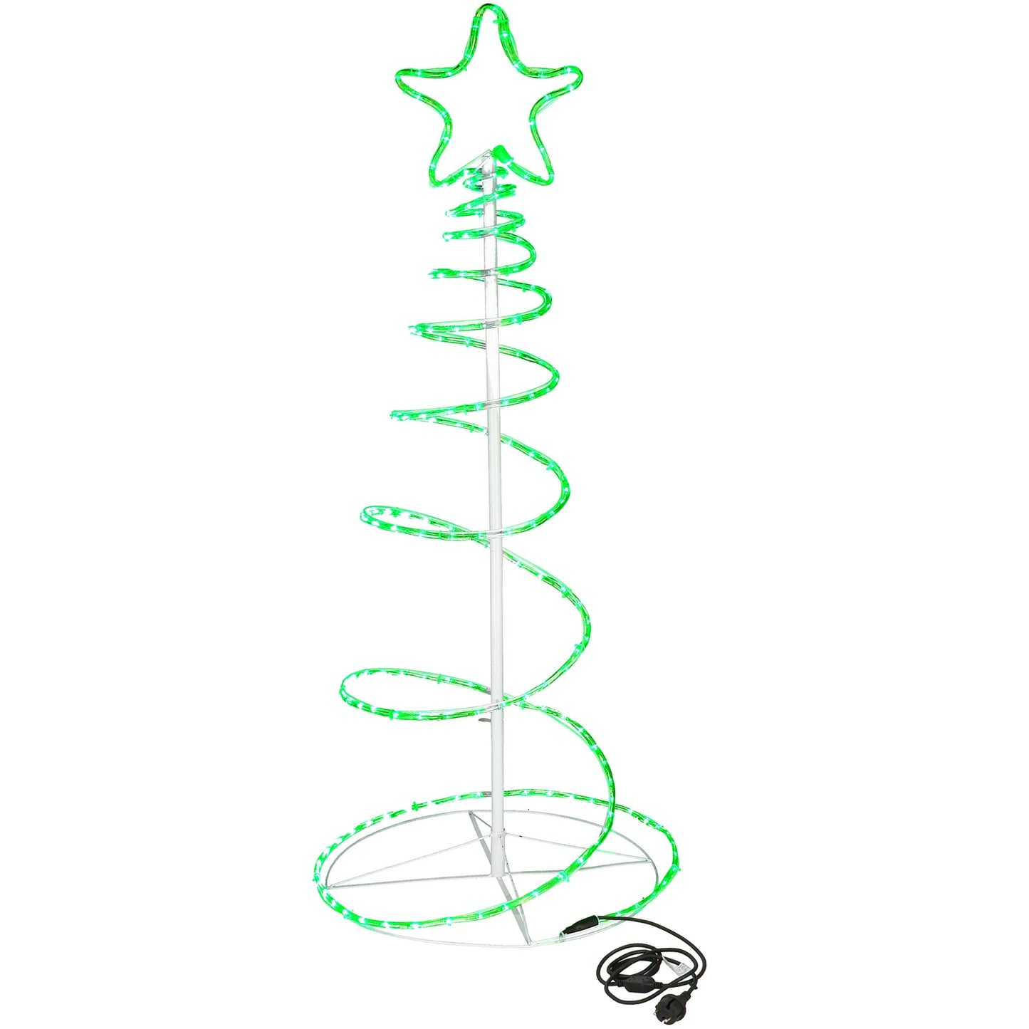 (DL) Instalatie lumini pentru Craciun, Brad stilizat, , 192 LED-uri, 124cm, verde