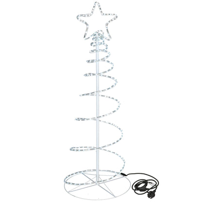 (DL) Instalatie lumini pentru Craciun, Brad stilizat, , 192 LED-uri, 124cm, alb
