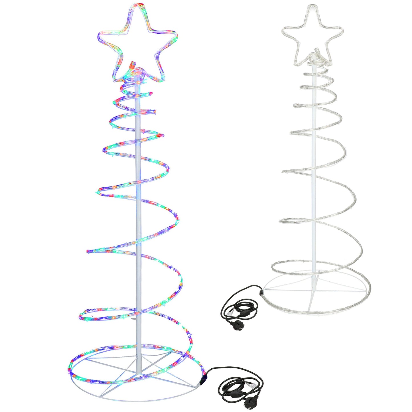 Instalatie lumini pentru Craciun, Brad stilizat, , 192 LED-uri, 124cm, multicolor