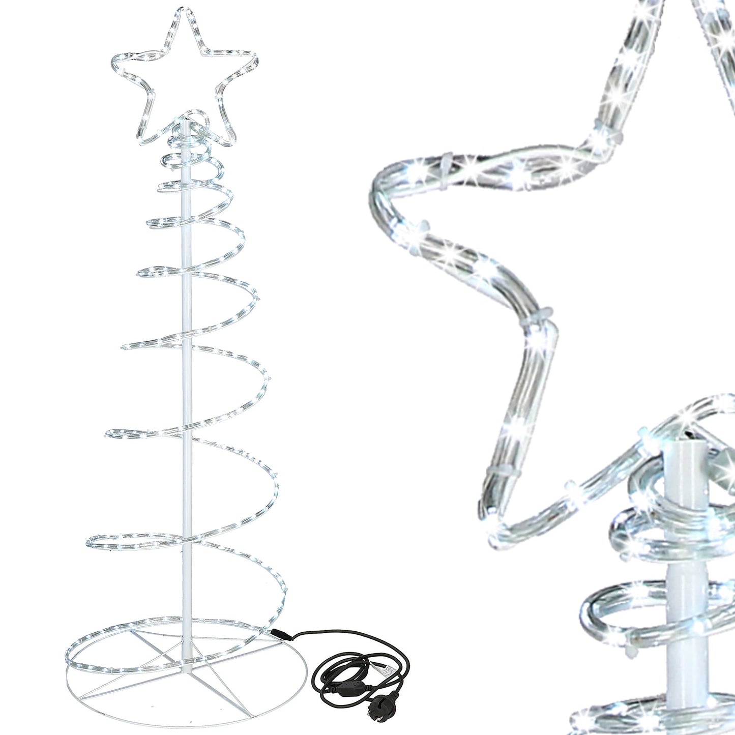 (DL) Instalatie lumini pentru Craciun, Brad stilizat, , 192 LED-uri, 124cm, alb