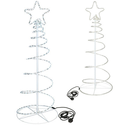 (DL) Instalatie lumini pentru Craciun, Brad stilizat, , 192 LED-uri, 124cm, alb