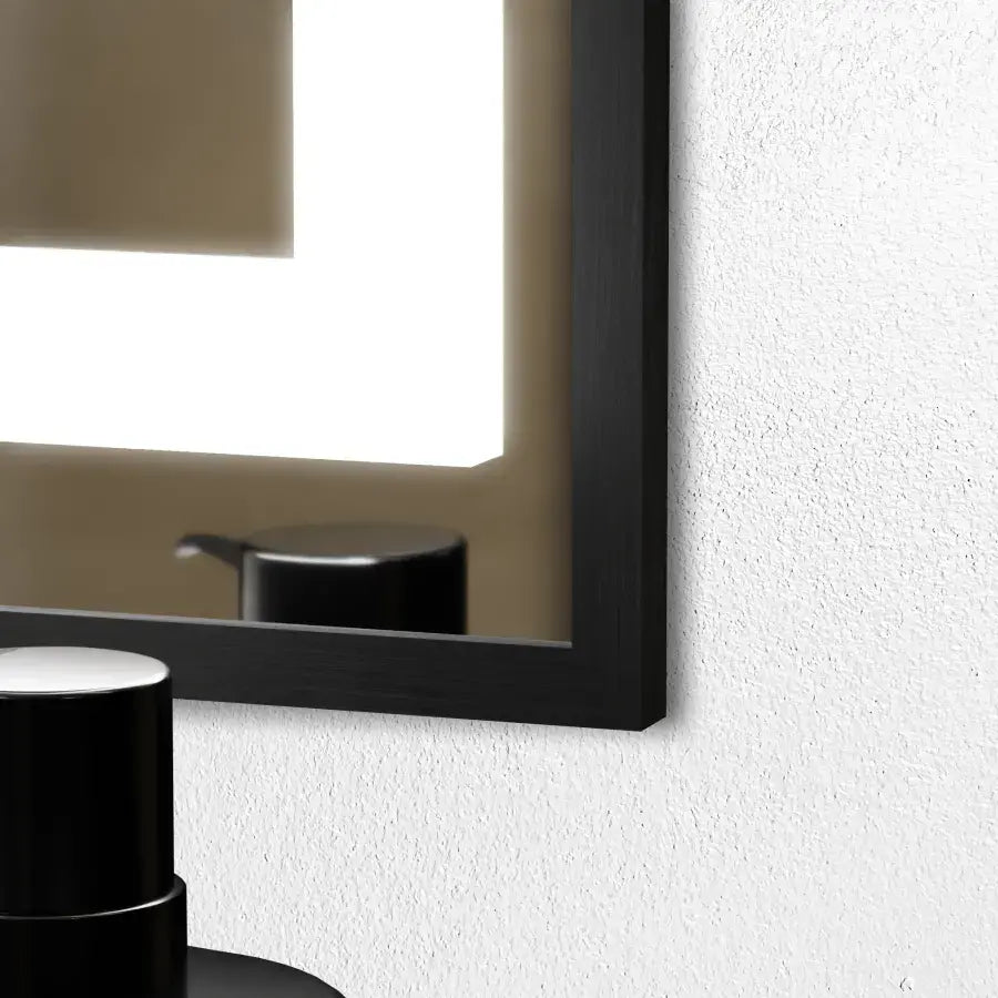 Oglinda LED Rectangulara 60x80 Verite Majeste Noir Motion Glow Marcello, Sistem Dezaburire, Termometru si Ceas, Dimabila
