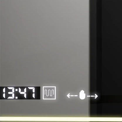 Oglinda LED Rectangulara, 80x60cm, Venezia Senzor MotionGlow Marcello, Sistem Dezaburire, Ceas & Termometru, Dimabila