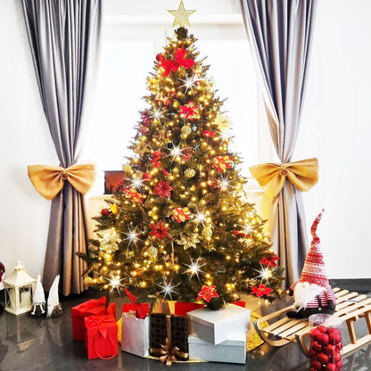 Instalatie lumini pentru bradul de Craciun, 18,5 metri, 300 LED-uri cu flash, galben